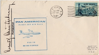 Image: airmail flight cover: Pan American World Airways, FAM-18, New York - Brussels route