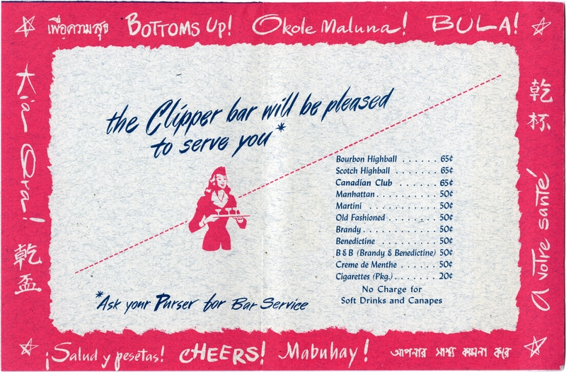 Image: menu: Pan American World Airways