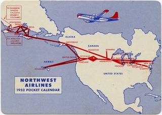 Image: pocket calendar: Northwest Airlines, 1952