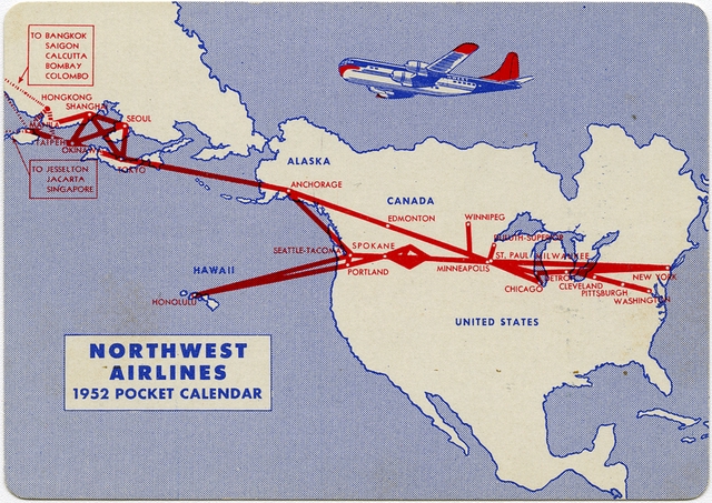 Pocket calendar: Northwest Airlines, 1952