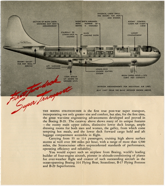 Image: brochure: Northwest Airlines, Boeing 377 Stratocruiser