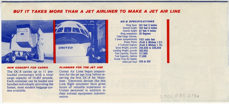 Image: brochure: United Air Lines, Douglas DC-8