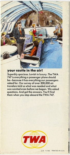 Image: brochure: TWA (Trans World Airlines), Boeing 747
