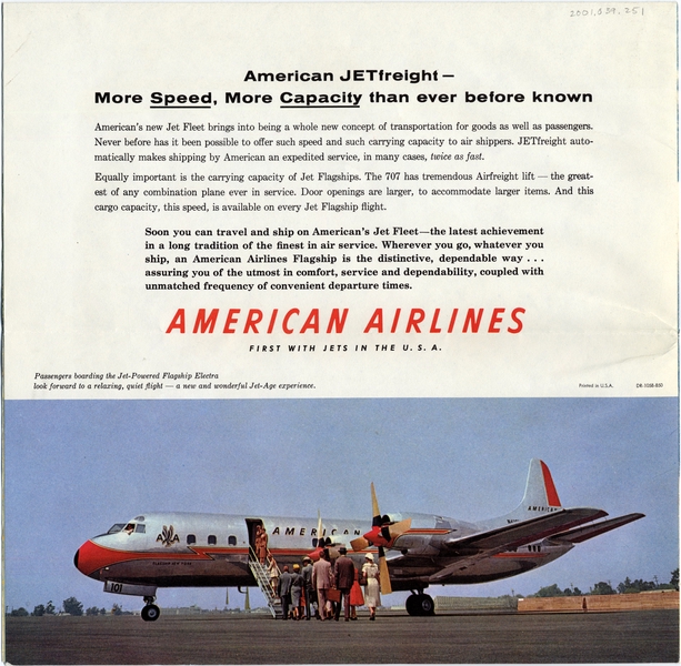 Image: brochure: American Airlines, Boeing 707