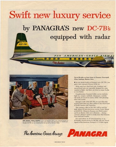 Advertisement: Panagra (Pan American-Grace Airways), Holiday