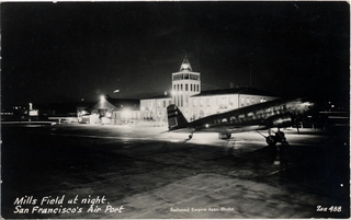Image: postcard: San Francisco Airport, Douglas DC-2