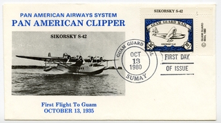 Image: airmail flight cover: Pan American World Airways, 45th anniversary of first flight to Guam