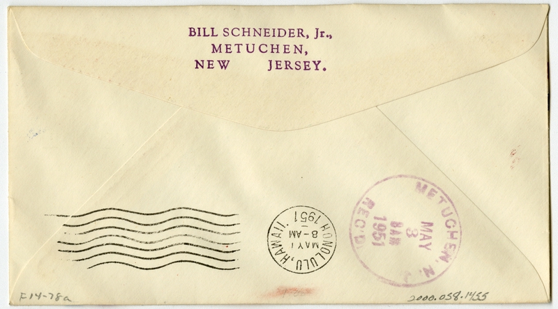 Image: airmail flight cover: Pan American World Airways, FAM-14, Wake Island - Honolulu