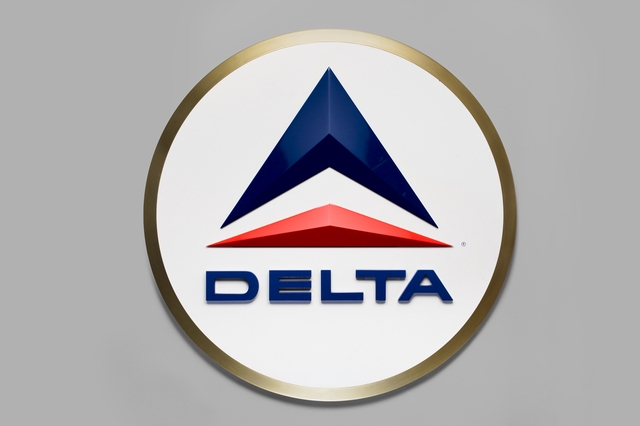 Ticket counter sign: Delta Air Lines