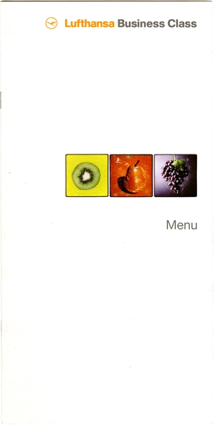 Image: menu: Lufthansa German Airlines, Business Class