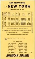 Image: timetable: American Airlines, pocket schedule New York / San Francisco
