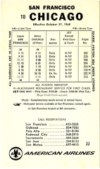 Image: pocket timetable: American Airlines, San Francisco / Chicago
