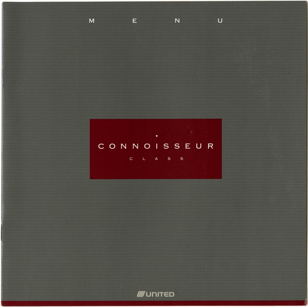 Image: menu: United Airlines, Connoisseur (Business) Class