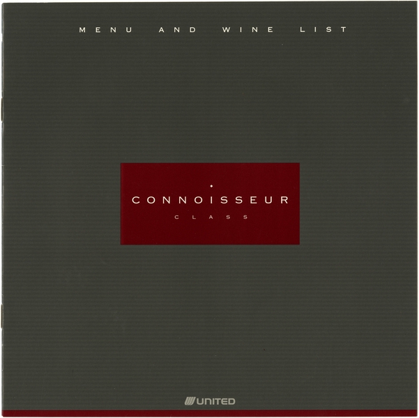 Image: menu: United Airlines, Connoisseur (Business) Class