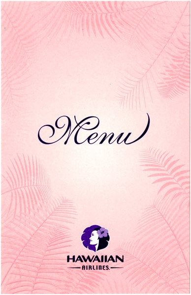 Image: menu: Hawaiian Airlines, First Class