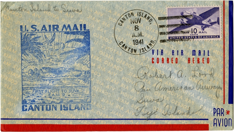 Image: airmail flight cover: Pan American Airways