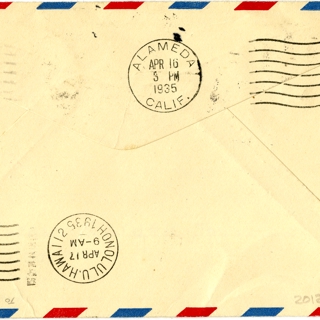 Image #3: airmail flight cover: Pan American Airways, first Pacific survey flight, California - Hawaii and return route