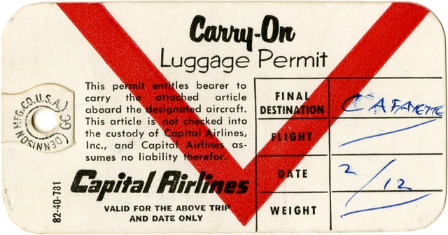 Baggage handling tag: Capital Airlines