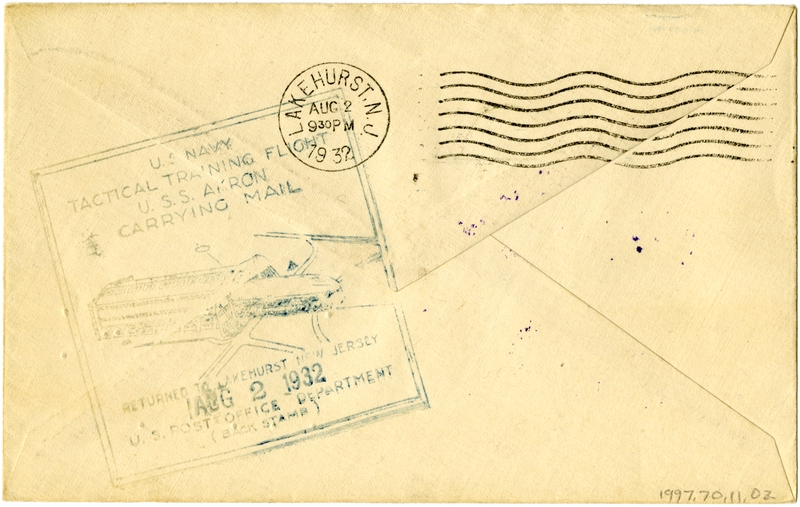 Image: airmail flight cover: United States Navy, USS Akron