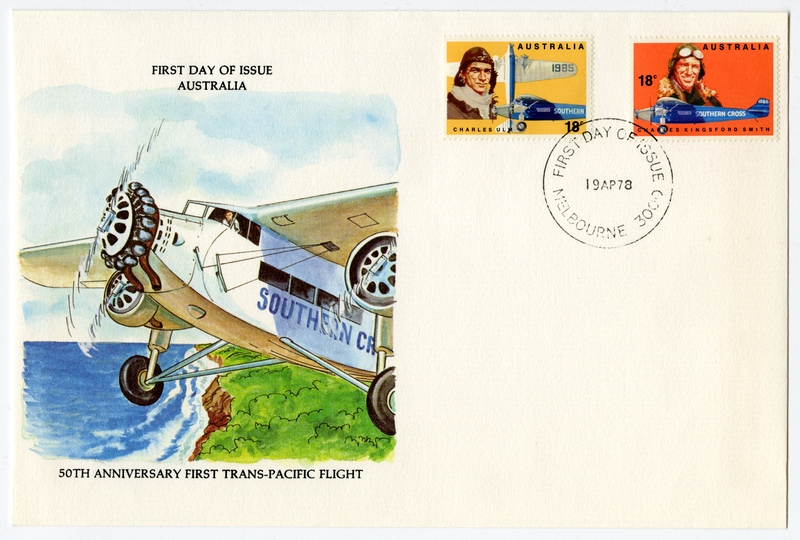 Image: airmail flight cover: Australia First Transpacific Flight, 50th Anniversary