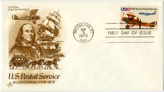 Image: airmail flight cover: United States Postal Service Bicentennial