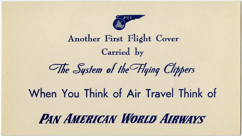 Image: airmail flight cover: Pan American World Airways, FAM-14, San Francisco - Shanghai route