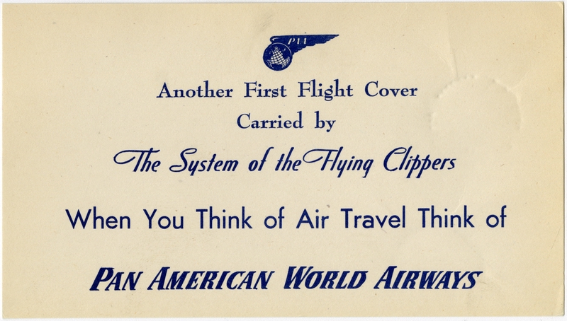 Image: airmail flight cover: Pan American World Airways, FAM-14, San Francisco - Shanghai route