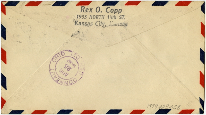 Image: airmail flight cover: Women’s National Air Derby, Fairfax Airport, Kansas City, Kansas