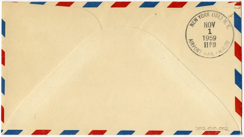 Image: airmail flight cover: AM-4, New York - San Francisco route