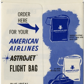 Image #5: flight information packet: American Airlines, Boeing 707 Astrojet