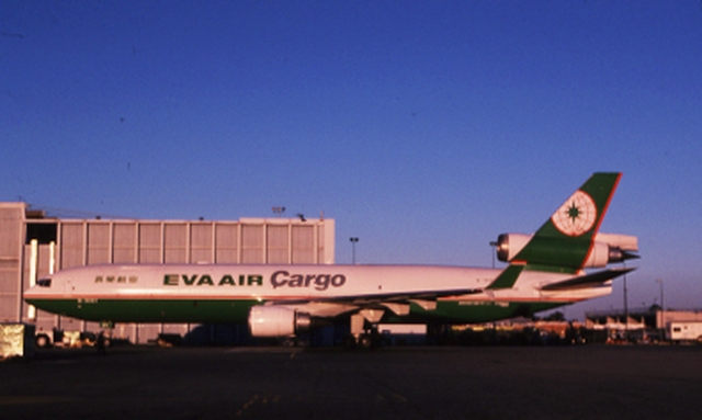 Slide: EVA (Evergreen Airways) Cargo, McDonnell Douglas MD-11, John F. Kennedy International Airport (JFK)