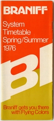 Image: timetable: Braniff Airlines, spring and summer schedule