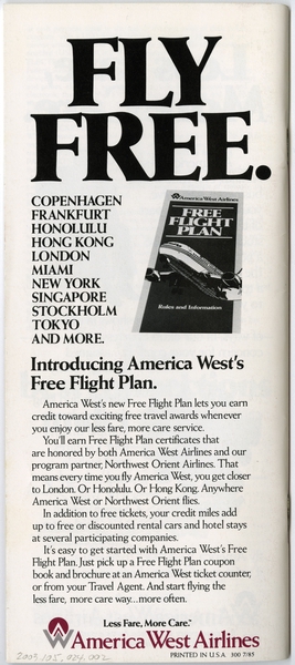 Image: timetable: America West Airlines