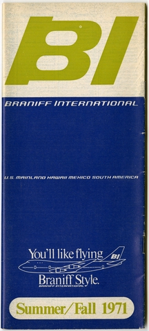 Timetable: Braniff International, summer and fall schedule
