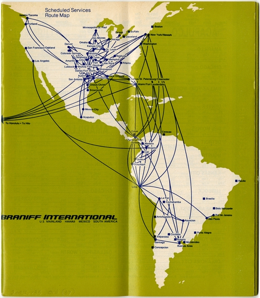 Image: timetable: Braniff International, summer and fall schedule