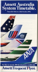 Image: timetable: Ansett Airlines of Australia