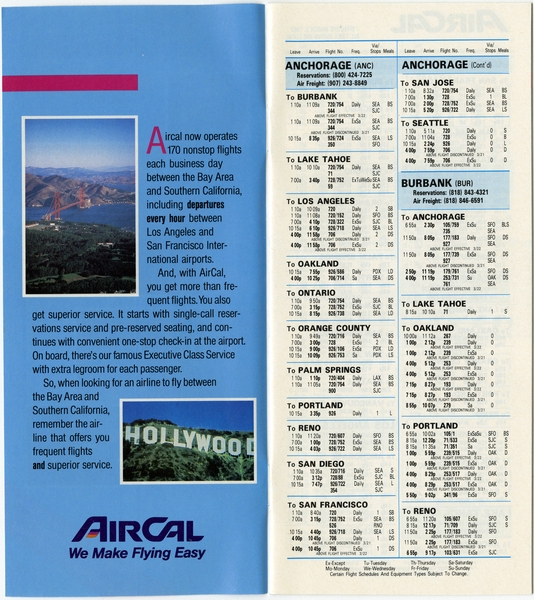 Image: timetable: AirCal