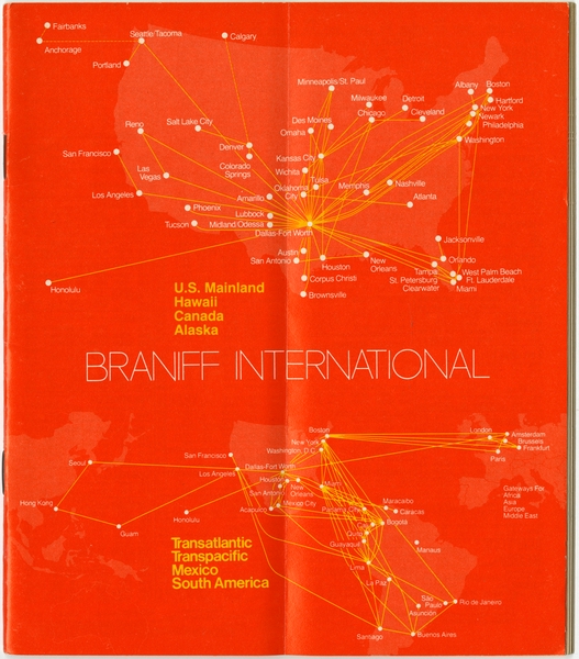 Image: timetable: Braniff International, winter schedule