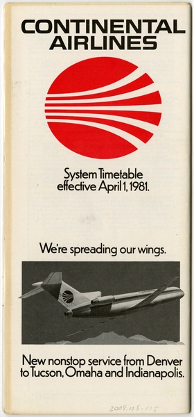 Image: timetable: Continental Airlines