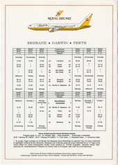 Image: timetable: Royal Brunei Airlines