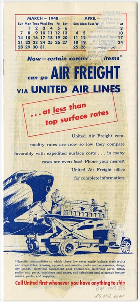 Image: timetable: United Air Lines, spring schedule
