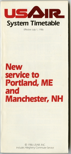 Image: timetable: USAir