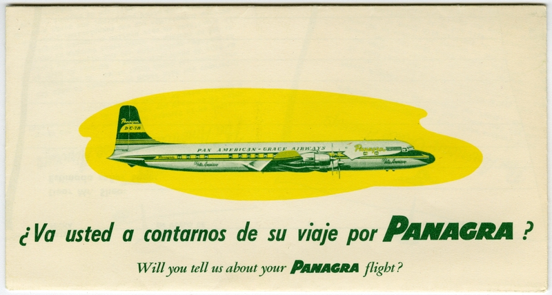 Image: flight information packet: Panagra (Pan American-Grace Airways)