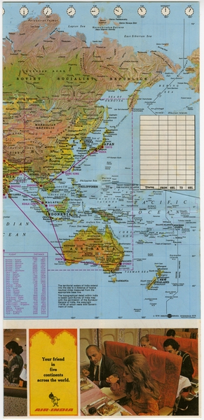 Image: route map: Air India, domestic and international routes