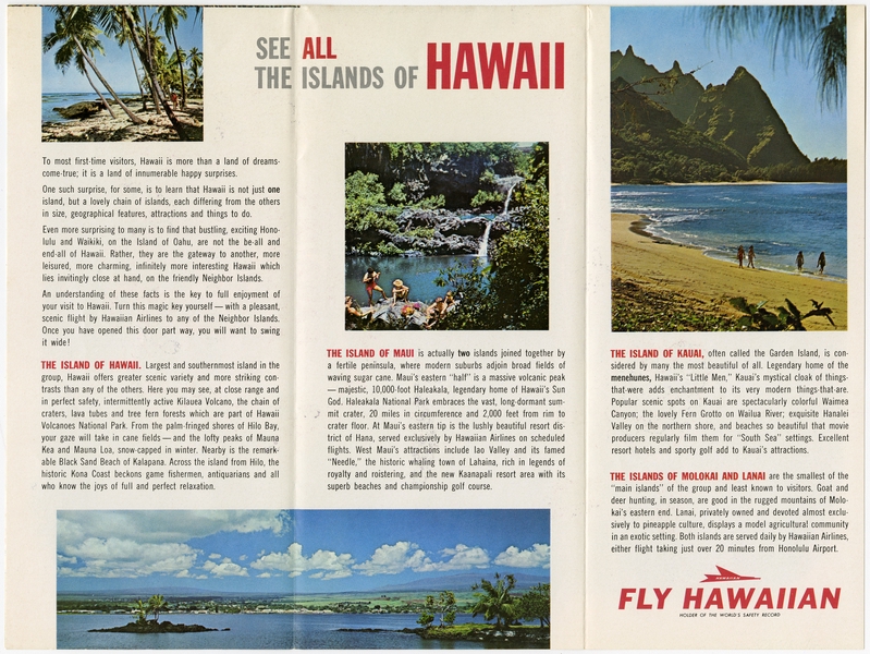 Image: route map: Hawaiian Airlines, inter-island routes