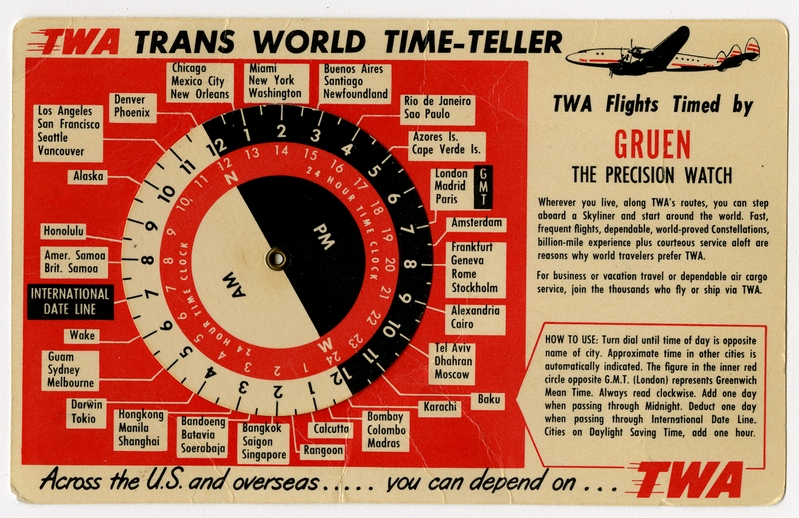 Image: time converter: TWA (Trans World Airlines), Lockheed L-749 Constellation