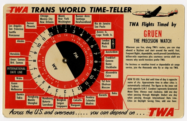 Time converter: TWA (Trans World Airlines), Lockheed L-749 Constellation