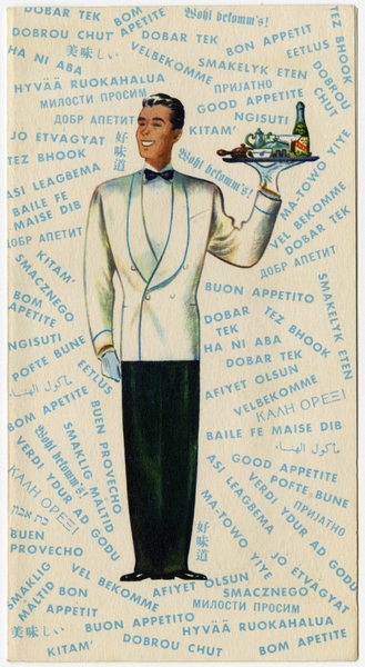 Image: menu: Pan American World Airways, Rainbow (Economy) Class