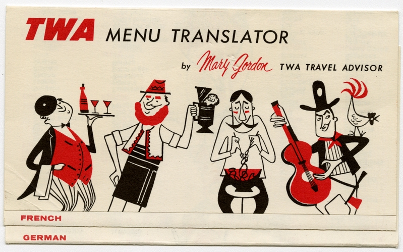 Image: menu translator: TWA (Trans World Airlines)