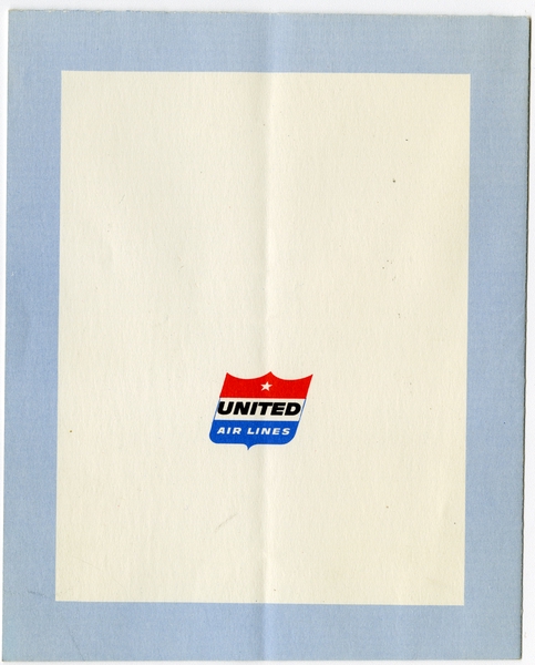 Image: menu: United Air Lines, Red Carpet (First) Class